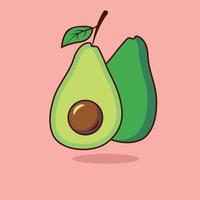 Avocado in zwei Hälften geschnitten Symbol Illustration. obst-symbol-konzept isoliert. vektor