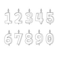 ljus för kaka med de siffra av åldrar, tal översikt. vektor