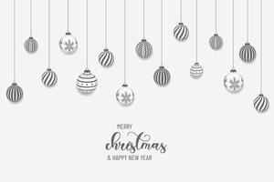 jul och ny år typografisk på vit bakgrund med vinter- landskap horisontell ny år bakgrund, rubriker, affischer, kort, website.vector illustration vektor