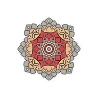 indisk färgglad grå och röd mandala design vektor