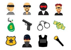 Free Theft und Dieb Criminal Law Icons Vektor