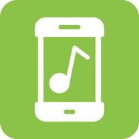 Musik-App-Glyphe rundes Hintergrundsymbol vektor