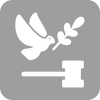 Symbol für den runden Hintergrund der Glyphe für Frieden und Gerechtigkeit vektor