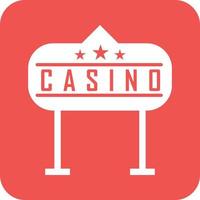 Casino-Zeichen-Glyphe rundes Hintergrundsymbol vektor
