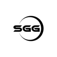 sgg brev logotyp design i illustratör. vektor logotyp, kalligrafi mönster för logotyp, affisch, inbjudan, etc.