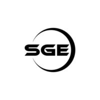 sge-Buchstaben-Logo-Design im Illustrator. Vektorlogo, Kalligrafie-Designs für Logo, Poster, Einladung usw. vektor