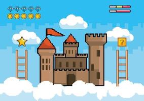 videospelplats med slott i luften vektor