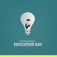 vektor illustration av internationell utbildning dag. enkel och elegant design