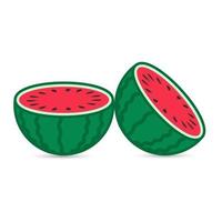 tecknad skivad vattenmelon vektor