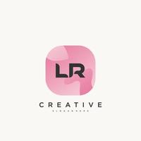 lr anfangsbuchstabe logo icon design template elemente mit wellenfarbener kunst vektor