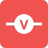 voltmeter glyf runda bakgrund ikon vektor