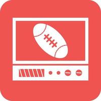 Rugby-Match-Glyphe rundes Hintergrundsymbol vektor