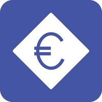 euro symbol glyf runda bakgrund ikon vektor