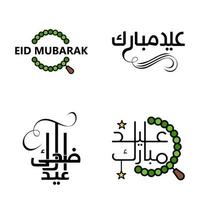 eid mubarak kalligrafi ikonuppsättning vektor