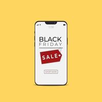 Black Friday Sale Online-Shop mit digitaler Technologie Smartphone vektor