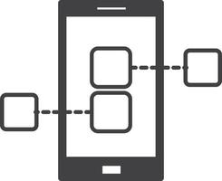 smartphones und anwendungsillustration im minimalen stil vektor