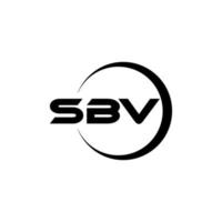 sbv brev logotyp design med vit bakgrund i illustratör. vektor logotyp, kalligrafi mönster för logotyp, affisch, inbjudan, etc.