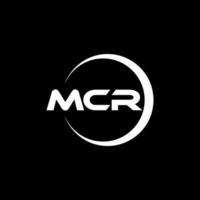 mcr brev logotyp design i illustration. vektor logotyp, kalligrafi mönster för logotyp, affisch, inbjudan, etc.