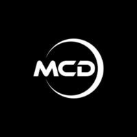 mcd brev logotyp design i illustration. vektor logotyp, kalligrafi mönster för logotyp, affisch, inbjudan, etc.