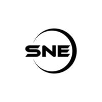 SNE-Brief-Logo-Design im Illustrator. Vektorlogo, Kalligrafie-Designs für Logo, Poster, Einladung usw. vektor
