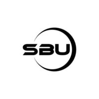 sbu-Brief-Logo-Design mit weißem Hintergrund im Illustrator. Vektorlogo, Kalligrafie-Designs für Logo, Poster, Einladung usw. vektor