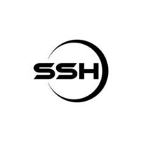 ssh brev logotyp design med vit bakgrund i illustratör. vektor logotyp, kalligrafi mönster för logotyp, affisch, inbjudan, etc.