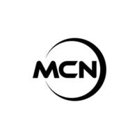 mcn brev logotyp design i illustration. vektor logotyp, kalligrafi mönster för logotyp, affisch, inbjudan, etc.