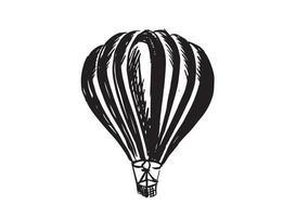 fliegende heißluftballons, handgezeichnete illustration. vektor