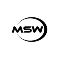 Msw-Brief-Logo-Design in Abbildung. Vektorlogo, Kalligrafie-Designs für Logo, Poster, Einladung usw. vektor