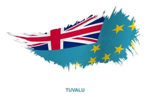 flagga av tuvalu i grunge stil med vinka effekt. vektor