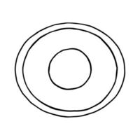 Plattensymbol. skizzieren Sie handgezeichneten Doodle-Stil. vektor, minimalismus, monochrome gerichte essen vektor