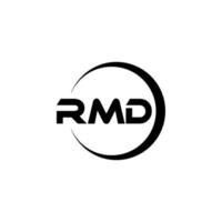 rmd brev logotyp design i illustration. vektor logotyp, kalligrafi mönster för logotyp, affisch, inbjudan, etc.