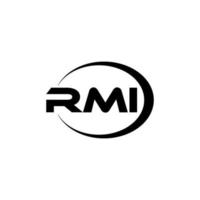 rmi brev logotyp design i illustration. vektor logotyp, kalligrafi mönster för logotyp, affisch, inbjudan, etc.