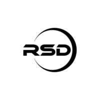 rsd brev logotyp design i illustration. vektor logotyp, kalligrafi mönster för logotyp, affisch, inbjudan, etc.