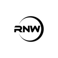 rnw brev logotyp design i illustration. vektor logotyp, kalligrafi mönster för logotyp, affisch, inbjudan, etc.