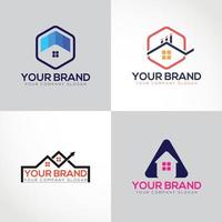 Gebäude-Logo. Baudarlehenslogo, zugehöriges Immobilienfinanzierungslogodesign. immobilien- oder hausfinanzierungslogo, baufinanzierungslogo. vektor