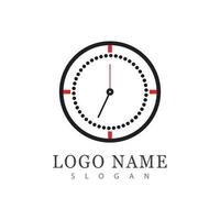 Zeit-Symbol-Logo-Vektor im flachen Design vektor
