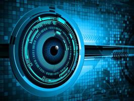 Blue Eye Cyber Circuit Zukunftstechnologiekonzept vektor