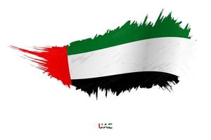 flagga av förenad arab emirates i grunge stil med vinka effekt. vektor