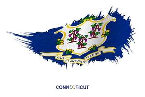 Flagge des Bundesstaates Connecticut im Grunge-Stil mit Welleneffekt. vektor