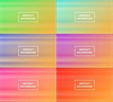 sechs Sätze orange horizontaler Farbverlauf abstrakter Hintergrund mit Rahmen. glänzend, Unschärfe und Farbstil. grün, blau, lila, pink und rot. ideal für hintergrund, kopierraum, tapete, cover, banner oder flyer vektor