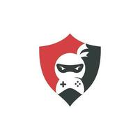 ninja spel logotyp design. ninja gaming logotyp bilder stock vektorer. ninja spelplatta logotyp design ikon vektor