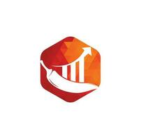 Design des Chili-Finanzlogos. Statistik-Chili-Logo-Design-Vektorvorlage. rotes Chili-Symbol vektor