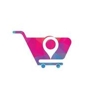 Cart- und Point-Logo-Design. Point-Shop-Logo-Template-Design vektor