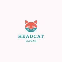 huvud katt logotyp ikon design mall vektor illustration