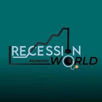 Rezession Wirtschaftswelt Typografie vektor