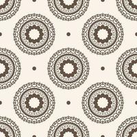 geometrisches Mandala-Muster. ethnische Mandala Blumen geometrische Form nahtlose Weißgold Farbmuster Hintergrund. ethnischer persischer teppich, teppich, tapeten für innendekorationselemente. vektor