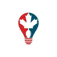 kanadisches Essen Birne Form Konzept Logo Konzept Design. kanadisches Restaurant-Logo-Konzept. Ahornblatt und Gabel-Symbol vektor