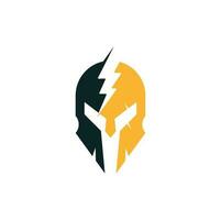 spartanischer Donner-Logo-Designvektor. Energievektorlogo mit spartanischem Symbolvektordesign vektor