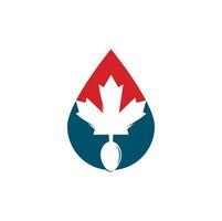 kanadisches Food-Logo-Konzeptdesign. kanadisches Restaurant-Logo-Konzept. Ahornblatt und Gabel-Symbol vektor